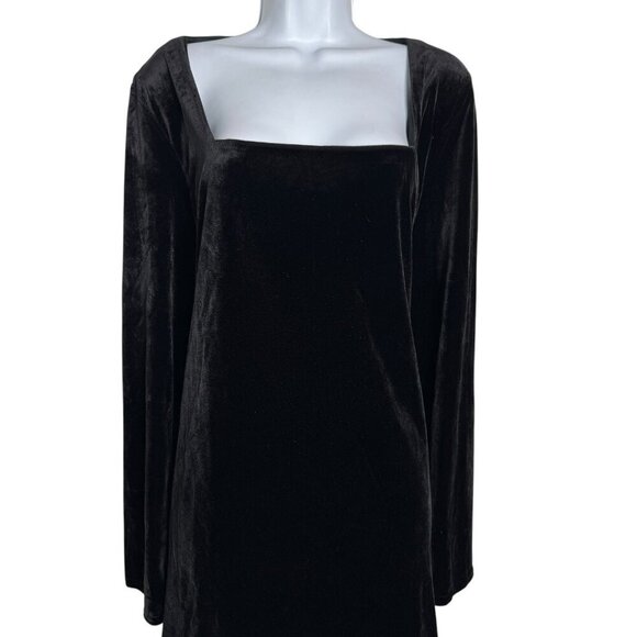 Tuckernuck Velvet Middleton Dress Black long sleeves size XXL square neckline - Picture 3 of 9